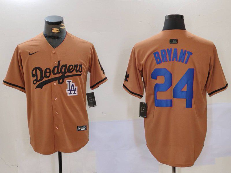 Men Los Angeles Dodgers #24 Bryant army green joint name 2024 Nike MLB Jersey style 7->->